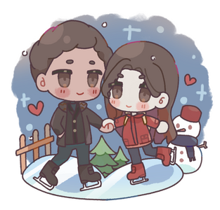 Ice Skating Couple (YCH) by CilliaYori (ft. TheClassicChris)